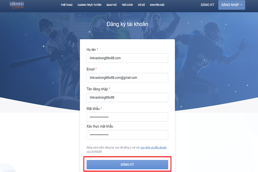 Hướng dẫn đăng ký tài khoản 5j3ej03 Bong88